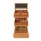 Rattan Bakery Slatted Shelf Fixture on white. Front view. 3D illustration