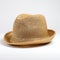 Rattan Fedora Hat: A Stylish Gold And White Crystalline Accessory