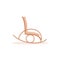 Rattan rocking chair for outdoor and indoor relaxation, isolated on a white background. Cartoon piece of furniture comfortable