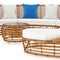 Rattan sofa in close view. 3D graphic