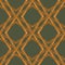 Rattan weave style vector seamless pattern background. Interlaced wicker basket effect sage green ochre backdrop. Hand