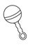 Rattle for babies line art icon Accessory for toddlers