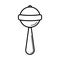 Rattle. Baby icon on a white background, line design.
