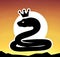 Rattlesnake flat logo icon , generative ai illustration