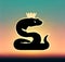 Rattlesnake flat logo icon , generative ai illustration