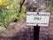 Rattlesnake warning sign at Boyce Thompson Arboretum