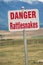 Rattlesnake warning sign in usa