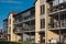 Rattvik, Dalarna,Sweden - Contemporary apartments with people on the balcony in summer