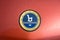 RATZEBURG, GERMANY - JUNE 2, 2019: Bertone torino logo emblem on a red metallic motor hood, classic automobile at the oldtimer car