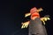 Ravan Ravana effigy standing against night sky on dussera