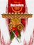 Ravana monster in Happy Dussehra background showing festival of India