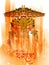 Ravana monster in Happy Dussehra background showing festival of India