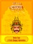 Ravana monster with Hindi massage meaning Happy Dussehra background showing festival of India