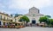 RAVELLO, ITALY, JUNE 22, 2014: View of the main square of italian city ravello which is famous for vila rufolo....IMAGE