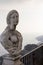 Ravello, Villa Cimbrone on a cloudy summer day, the statue of a woman ,the Amalfi coast, Italy