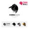 Raven bird concept icon set and modern brand identity logo template and app symbol based on comma sign