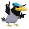 Raven bird funny cartoon character drawing