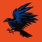 Raven Logo Angry Bird Sport Mascot. Vector illustration