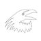 Raven one-line art, crow hand drawn continuous contour. Doodle, sketch style, minimalism. Croaking ominous prophet, symbol of