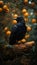 Raven\\\'s Reverie Vintage Elegance Captured in a Still Life Advertising Photograph on a Desolate Tree Branch