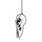 Raven skull amulet hanging on a rope outlined for coloring page