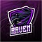 Raven sport mascot logo design