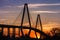 Ravenel Bridge Silhouette at Sunset