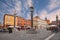 Ravenna, Emilia-Romagna, Italy: the main square Piazza del Popolo with the ancient columns with the statues of Saint Apollinare