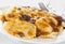 Ravioli with mushroom sauce