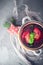 Ravioli red borscht festive table decoration