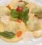 Ravioli with red chily pepper and sweet basil