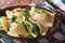 Ravioli with spinach and cheese close-up horizontal