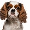 Ravishing adorable cavalier king charles dog portrait.