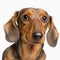 Ravishing adorable dachshund or sausage dog portrait.