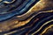 Ravishing blue and golden acrylic liquid ink swirl abstract background.