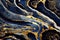 Ravishing blue and golden acrylic liquid ink swirl abstract background.