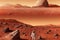 Ravishing Mars landscape feature with red surface and astronaut.