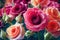 Ravishing realistic detail intricate beauty of vivid multicolor rose .
