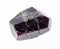 raw Almandine (almandite) garnet crystal on white