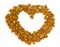 Raw almond heart. Natural organic nut kernel. Protein superfood or healthy snack. Almond pile scattered on white