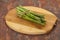 Raw asparagus heap