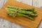 Raw asparagus heap