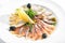 Raw Assorted Fish Delicacies or Sashimi Isolated