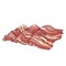 Raw bacon. Slices of salo, lard, silverside, gammon, ham. Pieces of salty high-fat meat. Beefsteaks.
