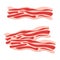 Raw bacon slices. Traditional breakfast ingredient, cured pork meat
