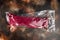 Raw beef fillet steaks mignon whole cut in plastic airtight pack, on old dark rustic background, top view flat lay