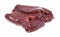 Raw beef liver on white background