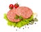 Raw beef and pork hamburger meat