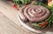 Raw beef sausages, selective focus African boerewors