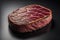 Raw beef sirloin steak with ingredients for cooking on wooden background. ai generative